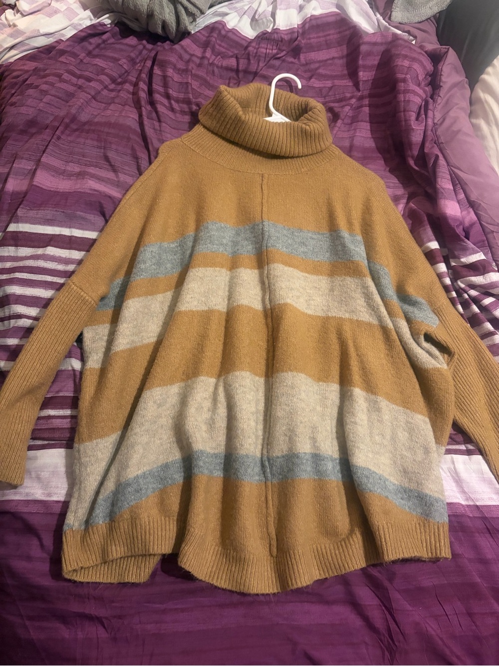 Turtleneck Striped Oversized Sweater